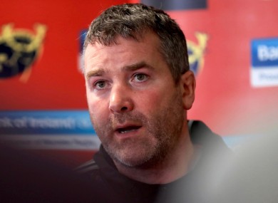 Munster coach Anthony Foley.