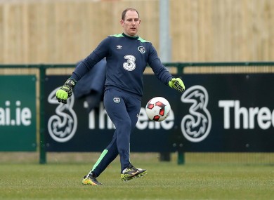 Goalkeeper Gary Rogers pictured at Ireland training.