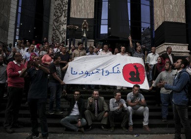 Journalists in Cairo during a protest to mark World Press Freedom Day last week