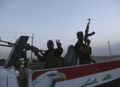 Security forces arrive to join the forces surrounding Fallujah, Iraq.