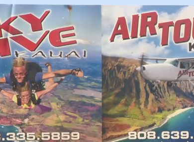 The group was believed to have been part of a tour operated by SkyDive Kauai.