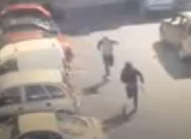 A screengrab from leaked CCTV footage of the murder.