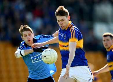 Tipperary's Liam Casey under pressure from Dublin's Ross McGowan during last year's EirGrid All-Ireland U21 football semi-final.