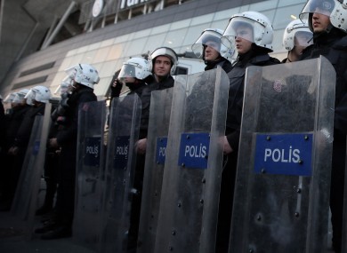 File photo: The attack targeted a van holding riot police.