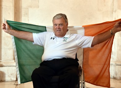 John Twomey poses at the announcement of the Irish Paralympic Team for the 2016 Paralympic Games.