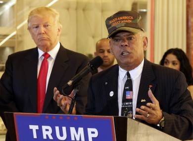 Republican presidential candidate Donald Trump pictured with Al Baldasaro
