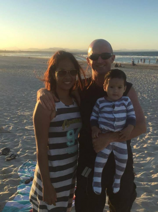 Liam, his partner Evelyn and his son Finn.