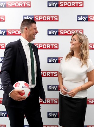 Niall Quinn and Hayley McQueen at today's launch in Dublin.