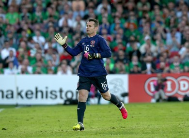 Given on his last appearance for Ireland -- against Belarus at Turner's Cross in May.
