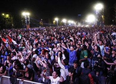 There were approximately 100,000 fans in the fan zone in Paris to watch the semi-final.