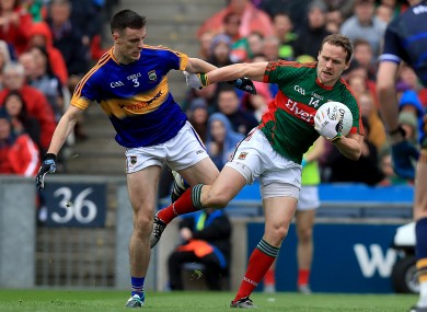 Mayo's Andy Moran and Tipperary's Alan Campbell in opposition in Croke Park.