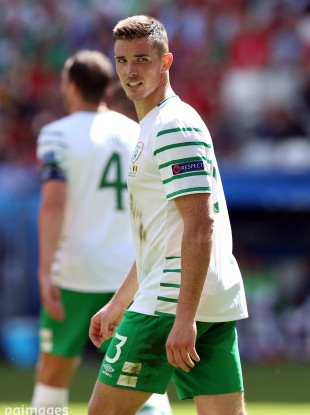 Ciaran Clark, pictured here during the Republic of Ireland's Euro 2016 game against Belgium, could be on his way to Newcastle United.