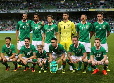 Ireland's starting XI.