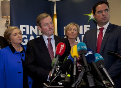 Minister for Justice Frances Fitzgerald, Taoiseach Enda Kenny, Chief Whip Regina Doherty and Martin Hayden, Chairman of the Parliamentary Party