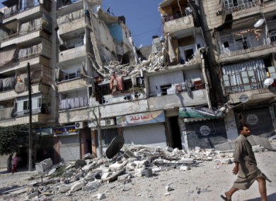 File photo of a building destroyed by an airstrike in Syria.