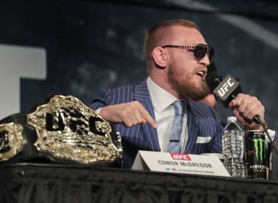 Conor McGregor at this week's UFC 205 press conference which was held at Madison Square Garden.