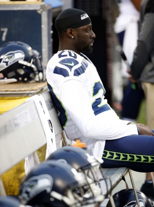Seahawks cornerback Jeremy Lane sits during the national anthem before last night's game against the Oakland Raiders.