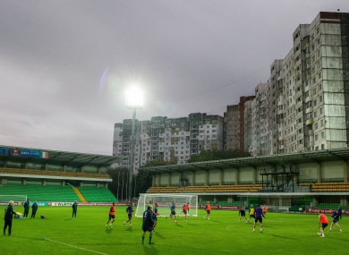 The team trains at the Zimbru Stadium this evening.