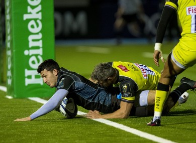 Leo Sarto gets over for a first-half try.