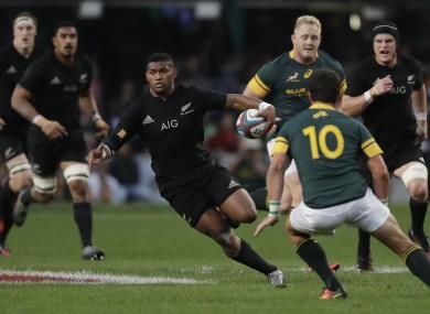 New Zealand's Waisake Naholo in possession.