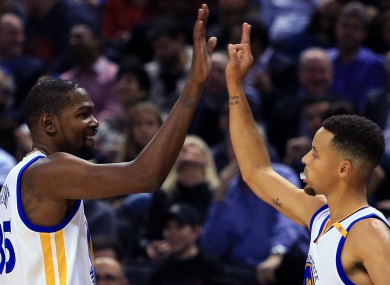 Golden State Warriors duo Kevin Durant and Steph Curry