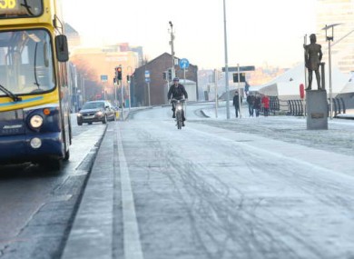File picture of icy conditions in Dublin city centre.
