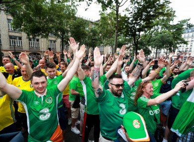 Ireland fans enjoying the atmosphere at Euro 2016.