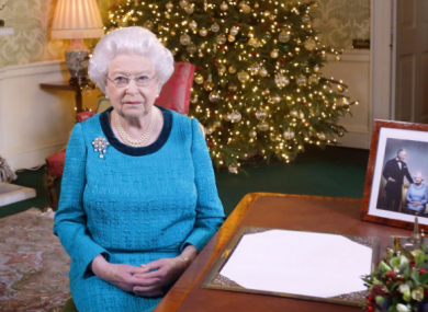 The British royal family exchange gifts on Christmas Eve.