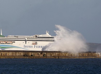 An Irish Ferries vessel sails into Holyhead.