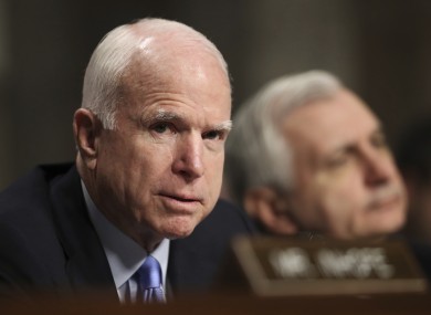 Senator John McCain on Capitol Hill in Washington today.