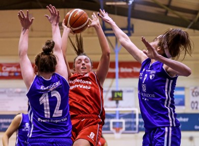 Glanmire's Grainne Dwyer with Hannah McCarthy with Amy Waters of Brunell.