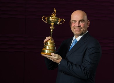 Thomas Bjorn with the Ryder Cup.