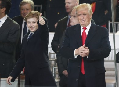 Social media users came to the defence of 10-year-old Barron Trump (left).