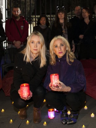 Sex Work Alliance Ireland members
Dearbhla Ryan and Kate McGrew as they held a vigil outside the Dáil last year.