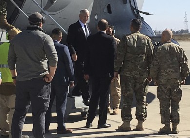 Secretary of Defense Jim Mattis arrives at Baghdad International Airport,