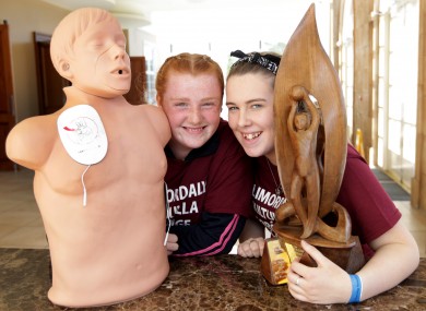 Lauren Lewis, right, and Rebecca McInerney from Killimordaly/Killtulla Foroige Club in Co Galway,