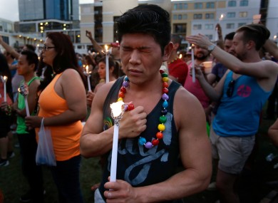 Supporters of the victims of the Pulse nightclub shooting at a vigil.