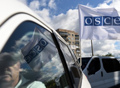 File photo of OSCE observers in Ukraine.