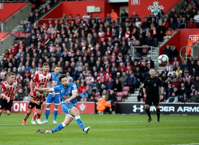 AFC Bournemouth's Harry Arter misses from the penalty spot during the Premier League match.