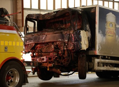 The truck following the attack.