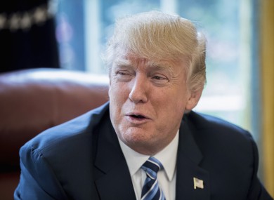 US President Donald Trump in the Oval Office.