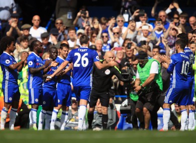 Chelsea's John Terry leaves the field on the 26th minnute during the Premier League match at Stamford Bridge last Sunday.