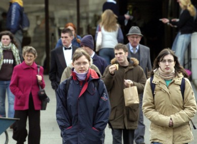 File photo of students walking in Trinity College Dublin.