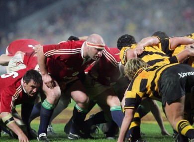 Hayes packs down against Taranaki in 2005.