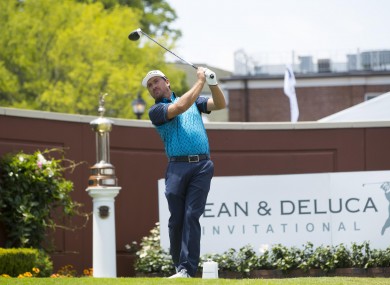 Graeme McDowell tees off on the 1st hole during the second round of the Dean & Deluca Invitational golf tournament at Colonial Country Club.