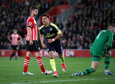 Arsenal striker Alexis Sanchez opens the scoring against Southampton.