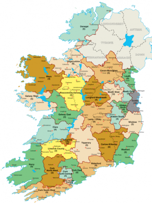 The map of the proposed new constituencies.