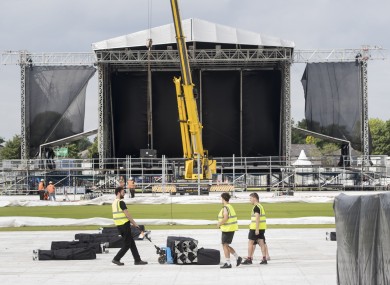 The stage set up for the concert this weekend.
