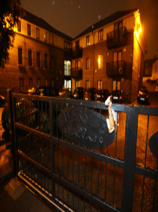 The apartment block where the boy was found.