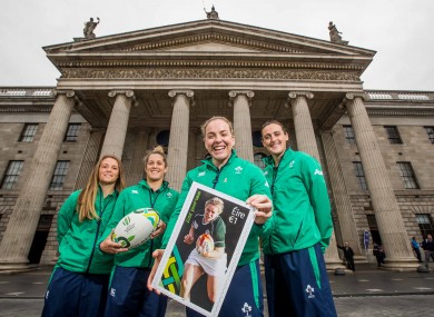 Briggs with team-mates Ashleigh Baxter, Ali Miller and Hannah Tyrrell outside the GPO.